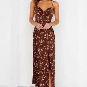 Brown hello molly “gimme whiplash” midi dress